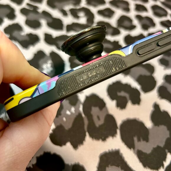 iPhone 14 Casely Smiley Stickers Case and Enamel Popsocket Yellow Smiley Face - Picture 10 of 13